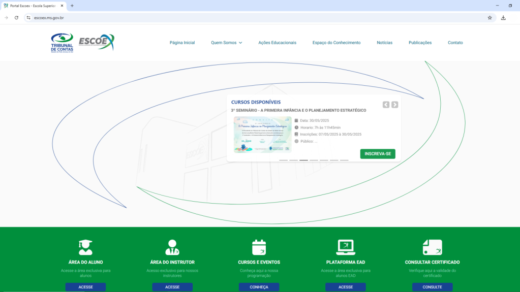 Portal da Escoex ganha novo visual